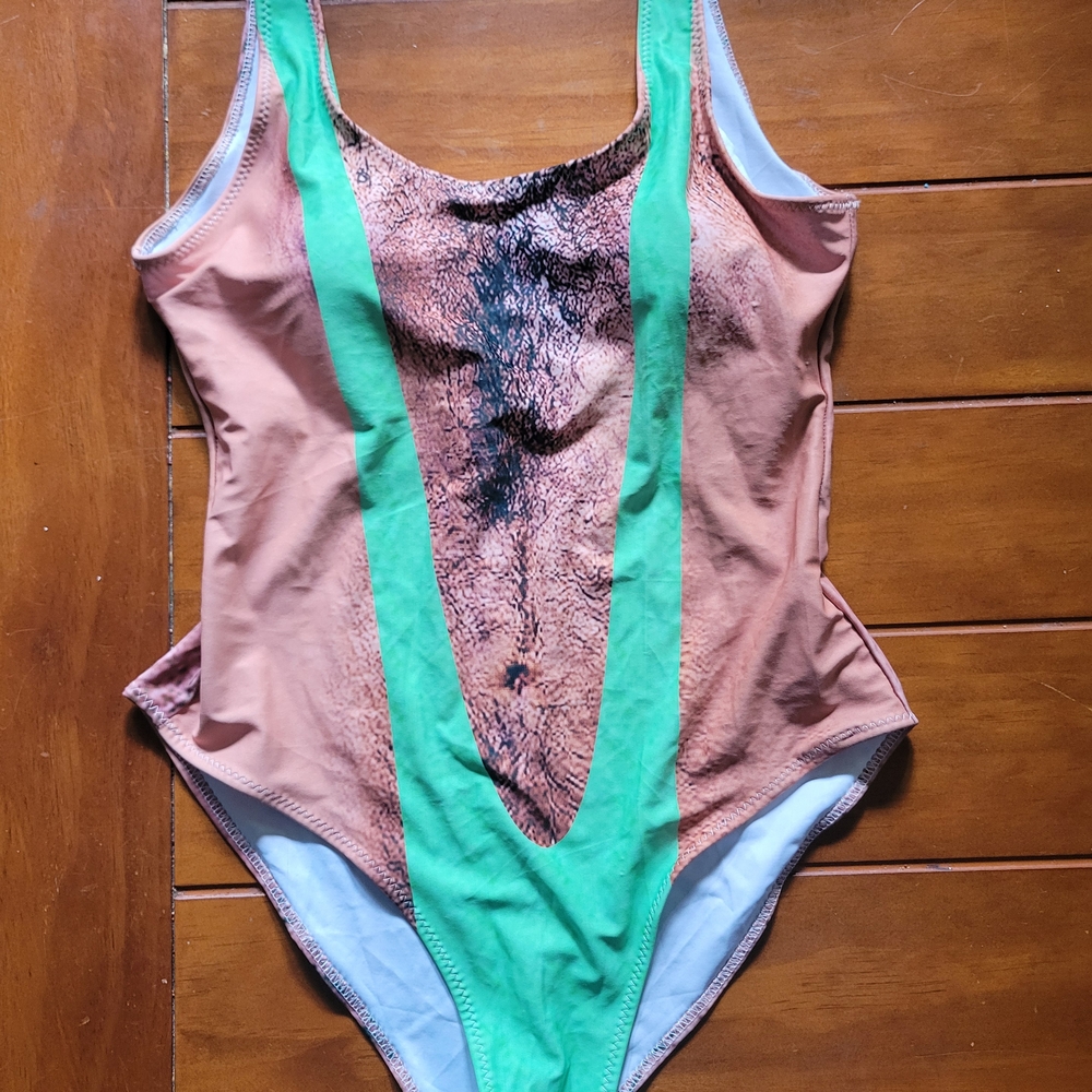Unique Green and Brown Swimsuit